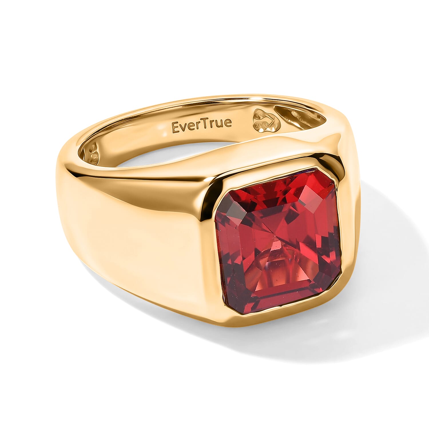 EverTrue Asscher Cut Lab Grown Color Change Sapphire 6.70 ctw Men''s Ring in 18K YG Plated (Size 10.0)