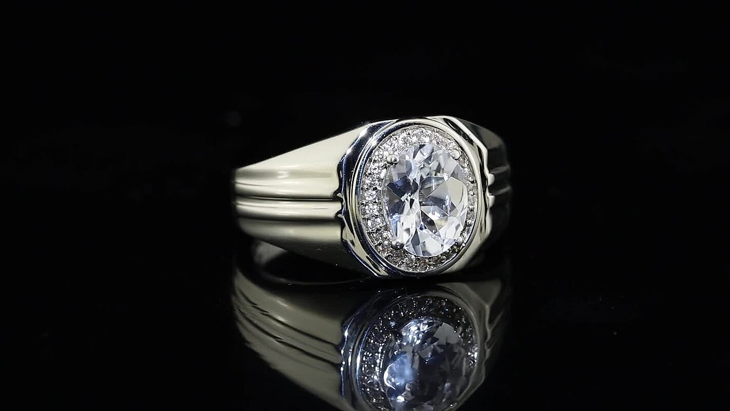 EverTrue Lab Created White Sapphire, White Zircon Ring in Platinum Bond (Size 10.0) 2.60 ctw