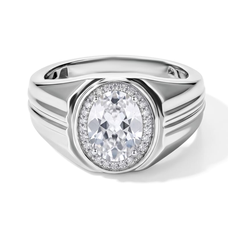 EverTrue Lab Created White Sapphire and White Zircon 2.60 ctw Ring in Platinum Bond (Size 9.0)