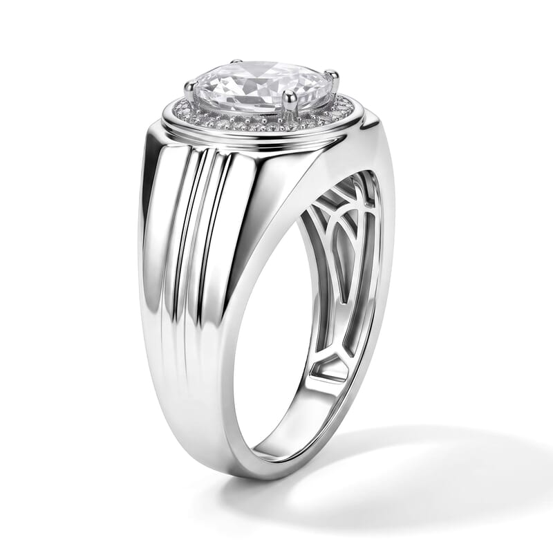 EverTrue Lab Created White Sapphire and White Zircon 2.60 ctw Ring in Platinum Bond (Size 9.0)