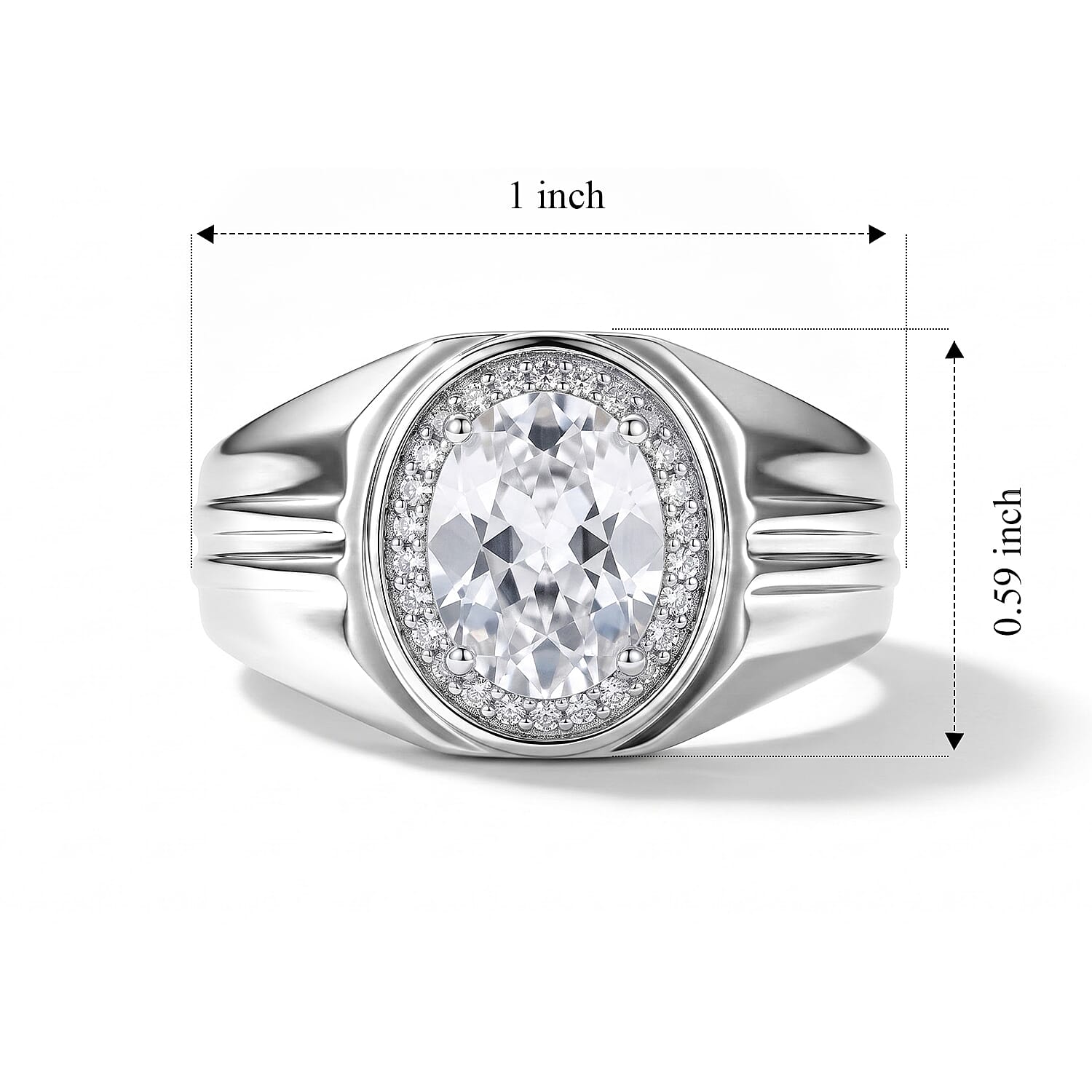 EverTrue Lab Created White Sapphire and White Zircon 2.60 ctw Ring in Platinum Bond (Size 9.0)