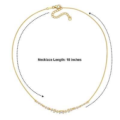 D'Joy Moissanite 1.85 ctw Necklace (18 Inches) in 18K Vermeil YG Over Sterling Silver