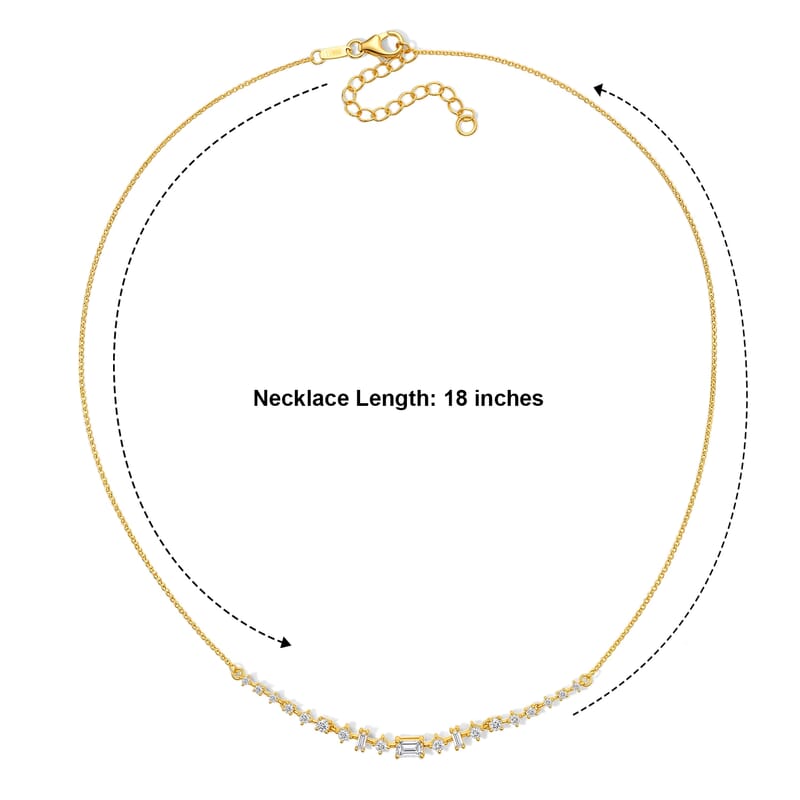 D'Joy Moissanite 1.85 ctw Celestial Symphony Necklace in 18K Vermeil Yellow Gold Over Sterling Silver 18 Inches