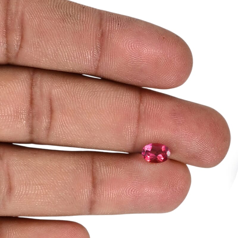 Lab Grown Bixbite (Ovl 7x5 mm) 0.45 ctw