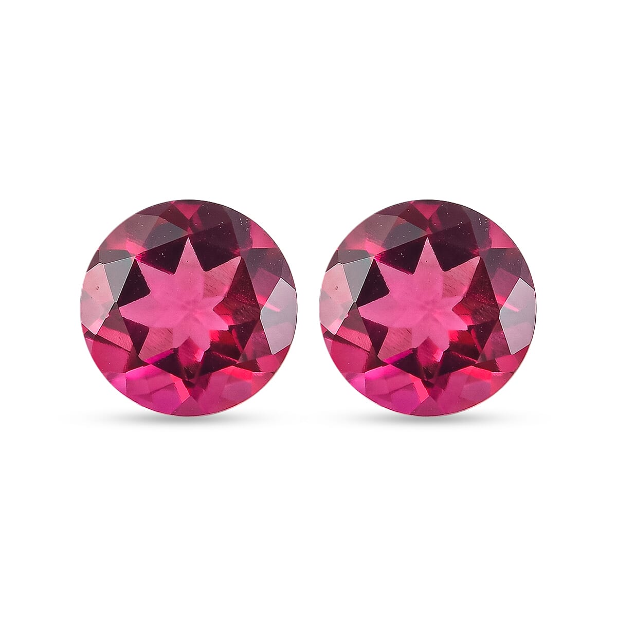 Lab Grown Bixbite Set of 2 (Rnd 8 mm) 2.80 ctw