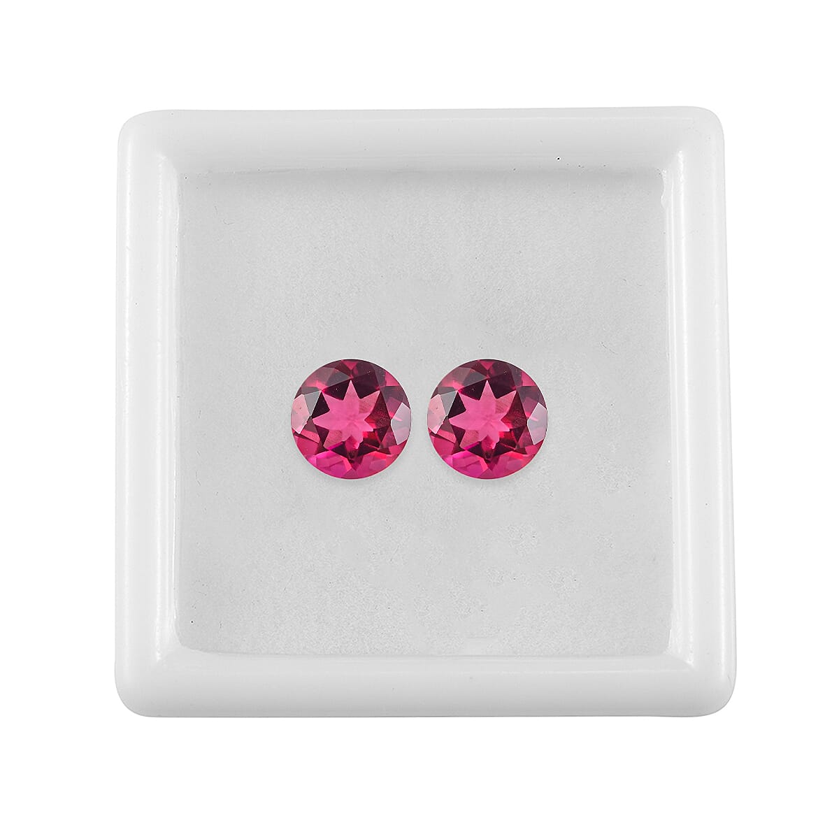 Lab Grown Bixbite Set of 2 (Rnd 8 mm) 2.80 ctw