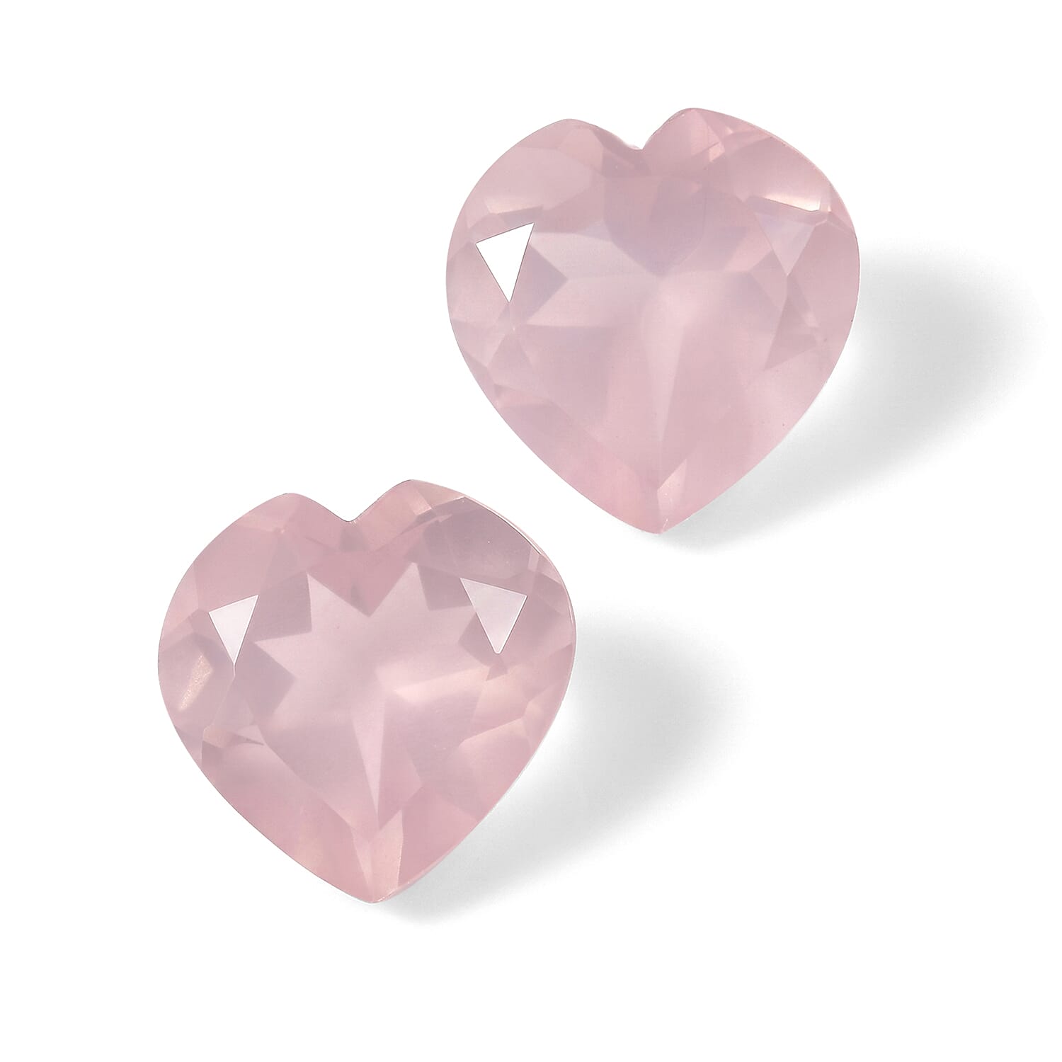 AA Rose Quartz Set of 2 (Hrt 9 mm) 4.51 ctw