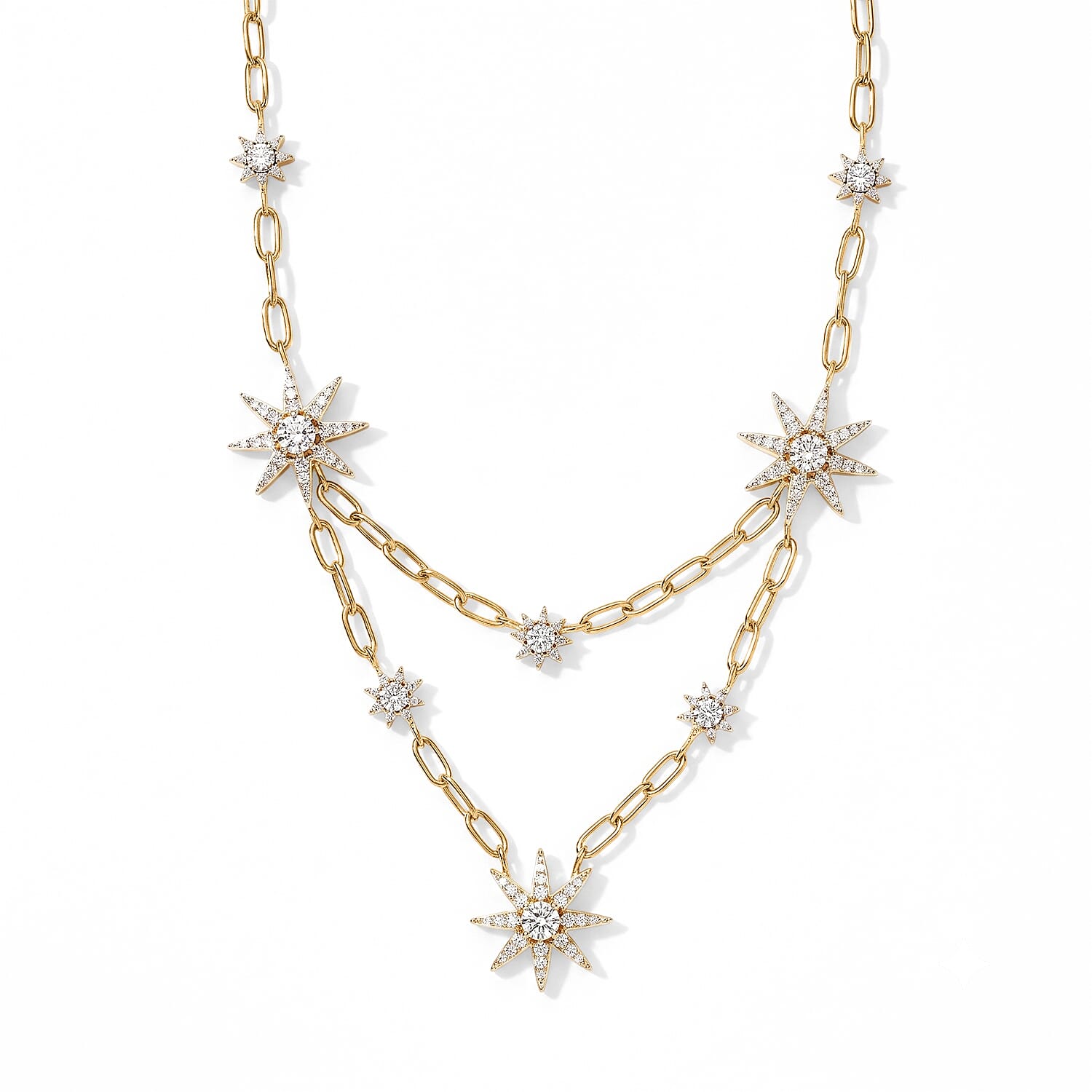 D'Joy Moissanite 2.00 ctw Necklace (18 Inches) in 18K Vermeil Yellow Gold Over Sterling Silver