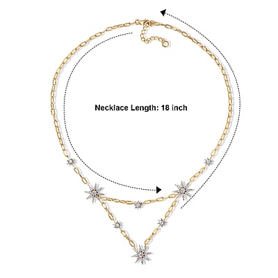 D'Joy Moissanite 2.00 ctw Necklace (18 Inches) in 18K Vermeil Yellow Gold Over Sterling Silver