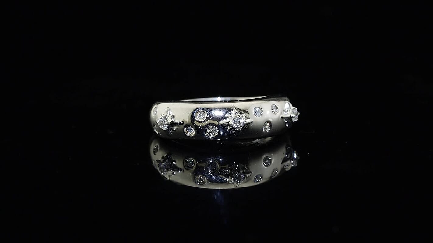 EverTrue White Zircon Band Ring in Platinum Bond (Size 10.0) 0.25 ctw