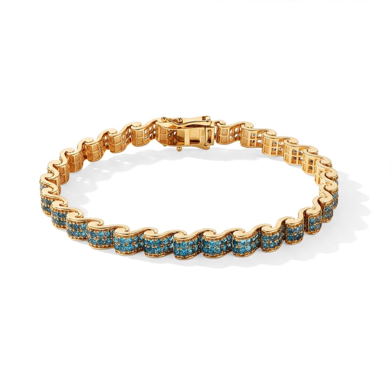 D'Joy Multi Gemstone 5.40 ctw Bracelet in 18K Vermeil Yellow Gold Over Sterling Silver (7.25 In)