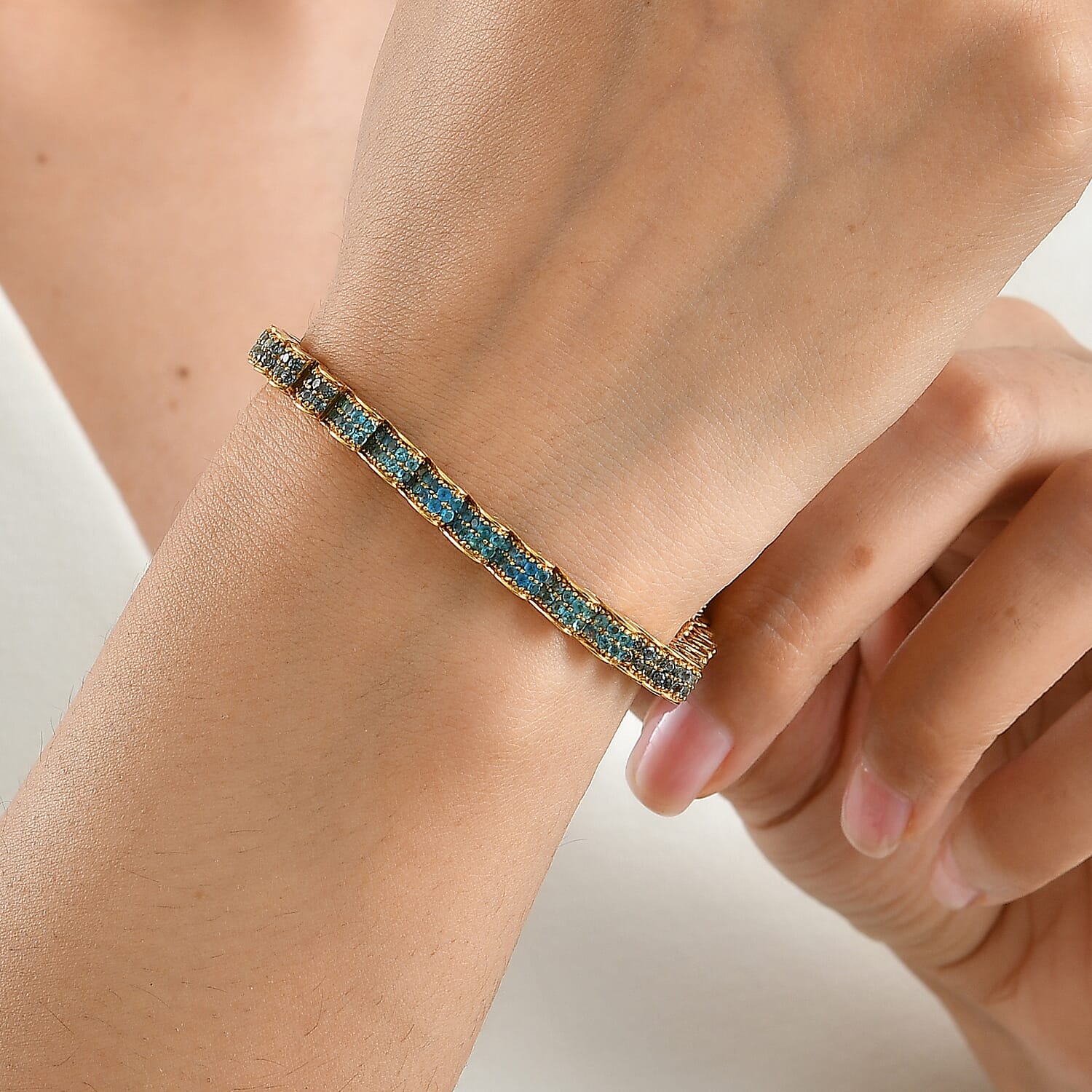 D'Joy Multi Gemstone 5.40 ctw Bracelet in 18K Vermeil Yellow Gold Over Sterling Silver (7.25 In)
