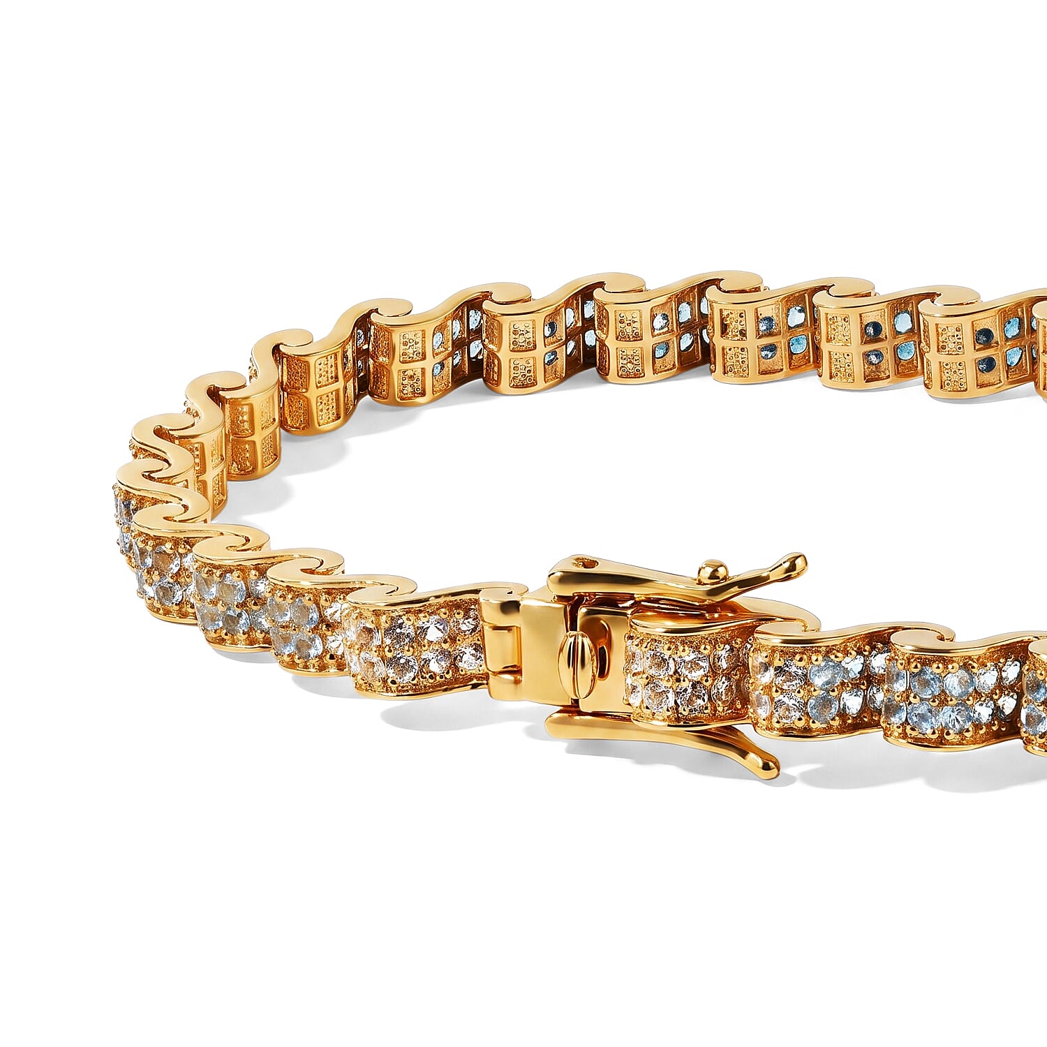 D'Joy Multi Gemstone 5.40 ctw Bracelet in 18K Vermeil Yellow Gold Over Sterling Silver (7.25 In)