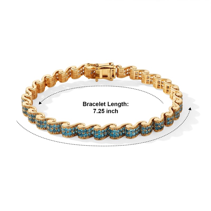 D'Joy Multi Gemstone 5.40 ctw Bracelet in 18K Vermeil Yellow Gold Over Sterling Silver (7.25 In)