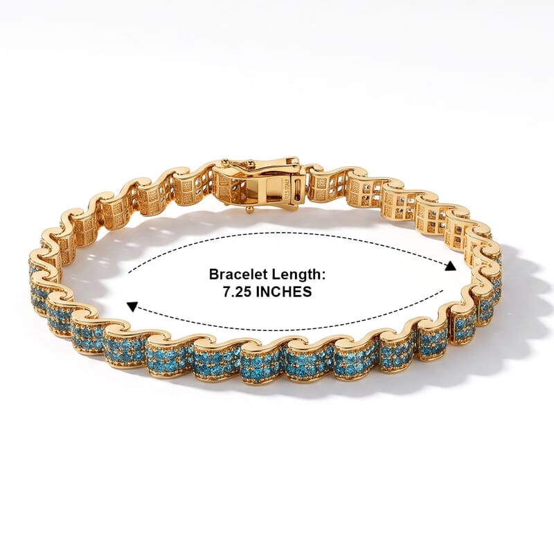 D'Joy Multi Gemstone 5.40 ctw Bracelet in 18K Vermeil Yellow Gold Over Sterling Silver (7.25 In)