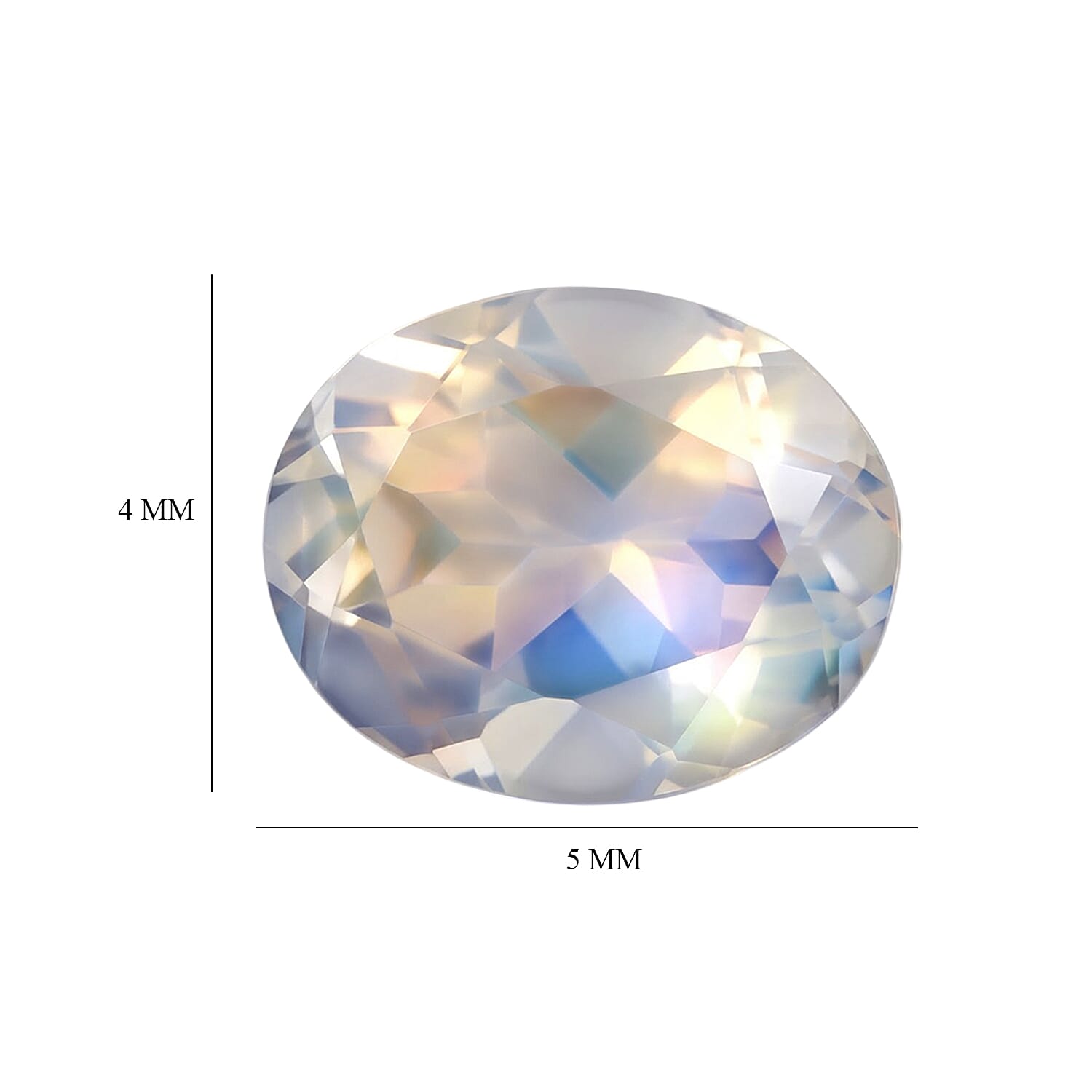AAA Rainbow Moonstone Set of 3 (Ovl 5x4 mm) 0.85 ctw