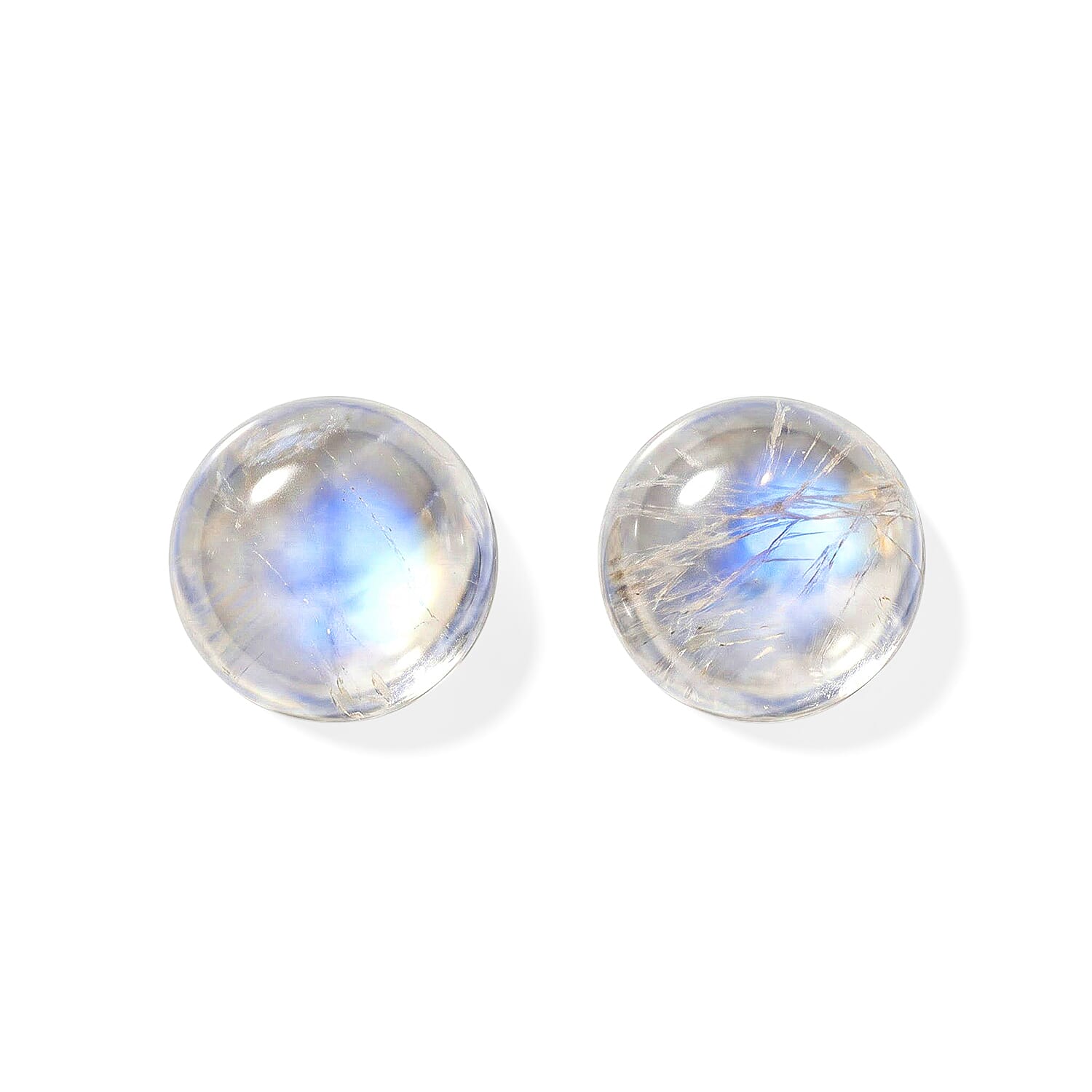 Rainbow Moonstone Set of 2 (Rnd 5 mm) 1.10 ctw
