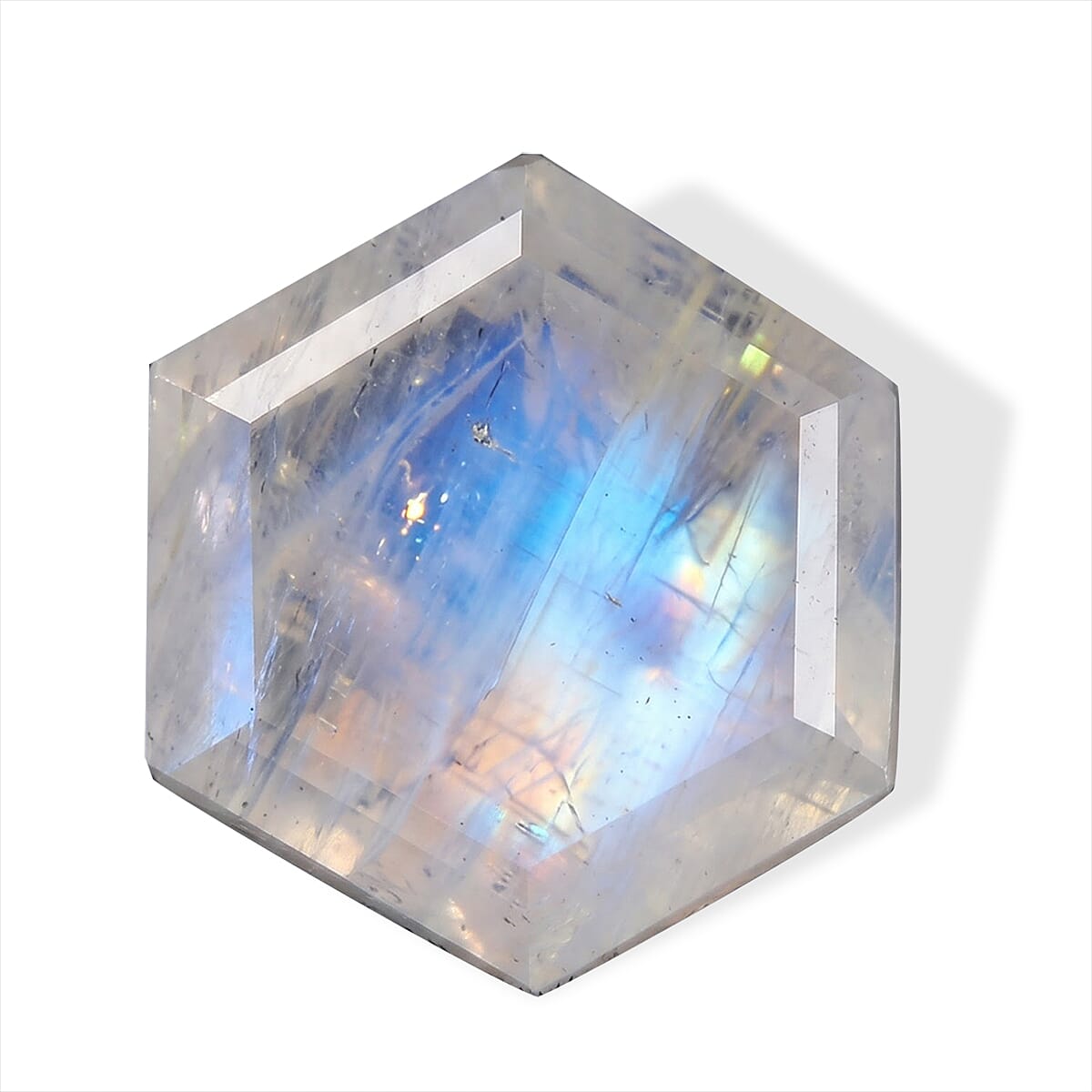 AA Rainbow Moonstone (Hex 7 mm) 1.05 ctw