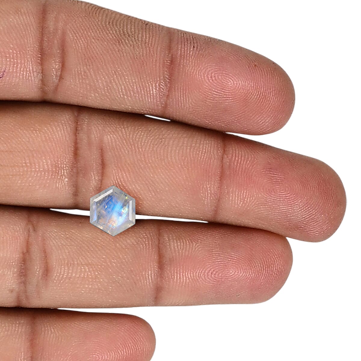 AA Rainbow Moonstone (Hex 7 mm) 1.05 ctw