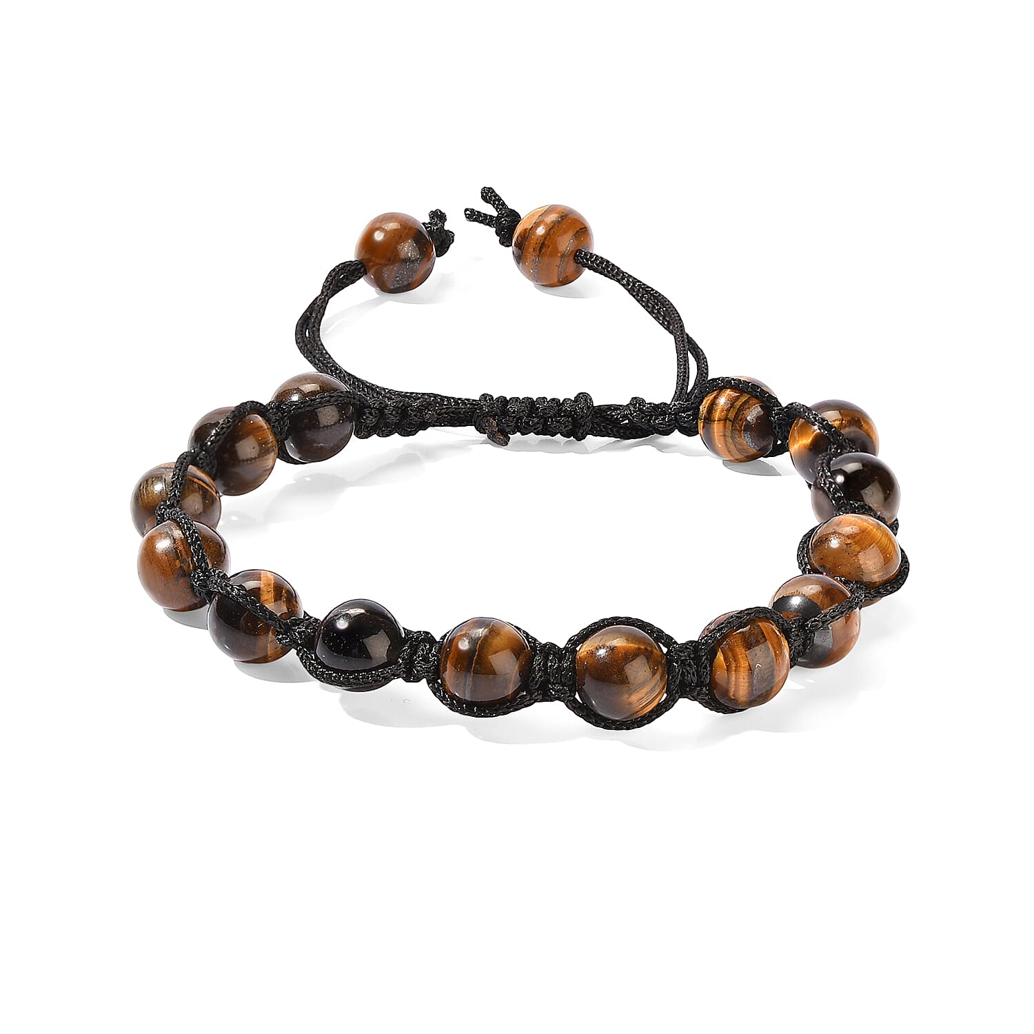Tiger Eye Weaved Adjustable Bracelet 71.5ctw