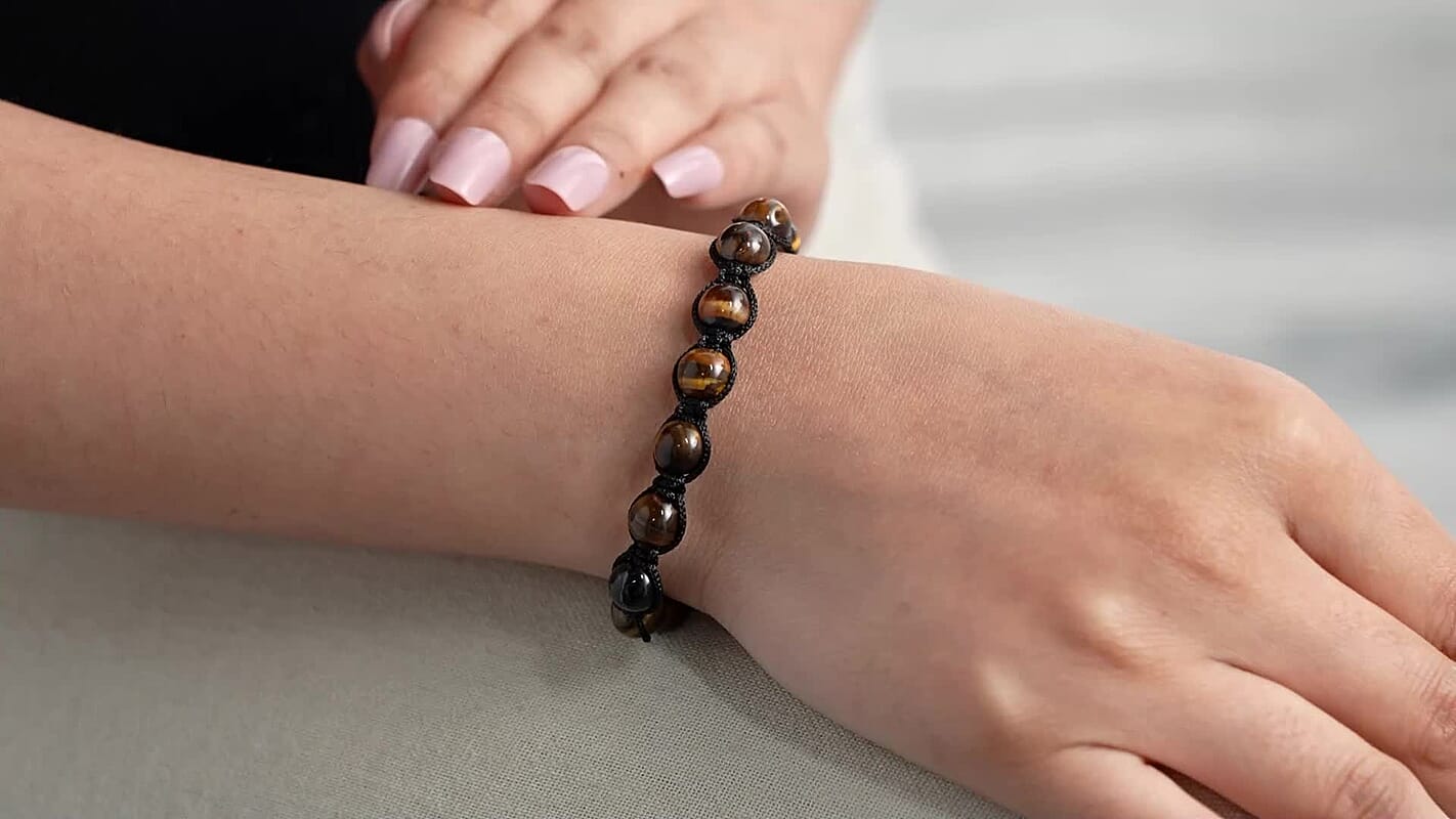 Tiger Eye Weaved Adjustable Bracelet 71.5ctw