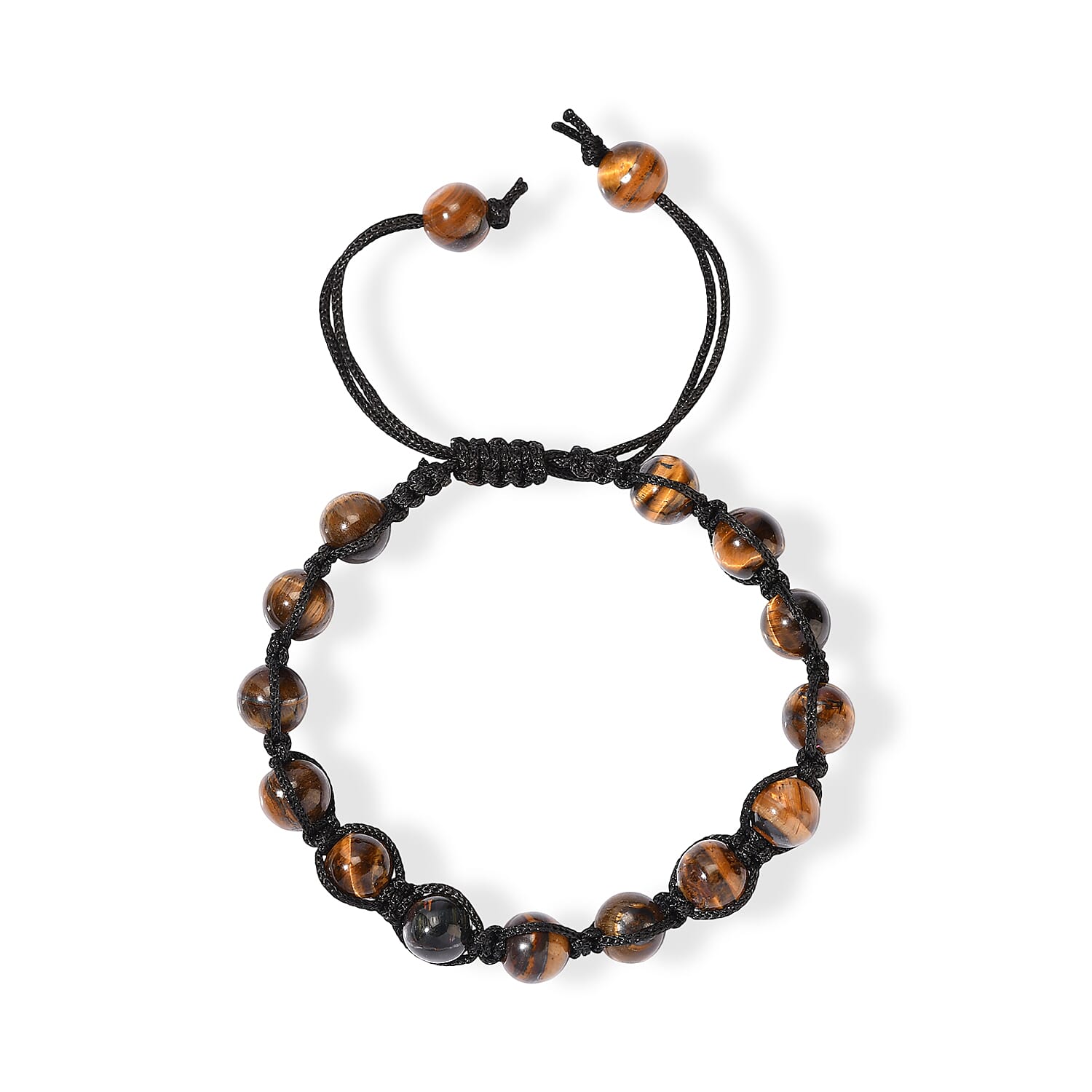 Tiger Eye Weaved Adjustable Bracelet 71.5ctw