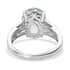Luxoro 10K White Gold Premium Mangoro Aquamarine and Diamond Ring (Size 8.0) 3.40 ctw image number 4