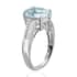 Luxoro 10K White Gold Premium Mangoro Aquamarine and Diamond Ring (Size 9.0) 3.40 ctw image number 3
