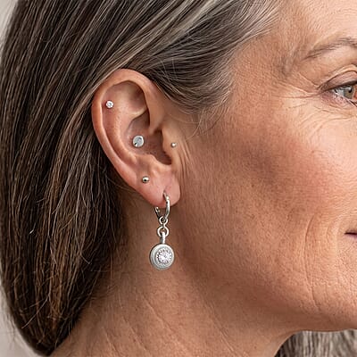 Clarte Moissanite 2.35 ctw Sundial Earrings in Sterling Silver