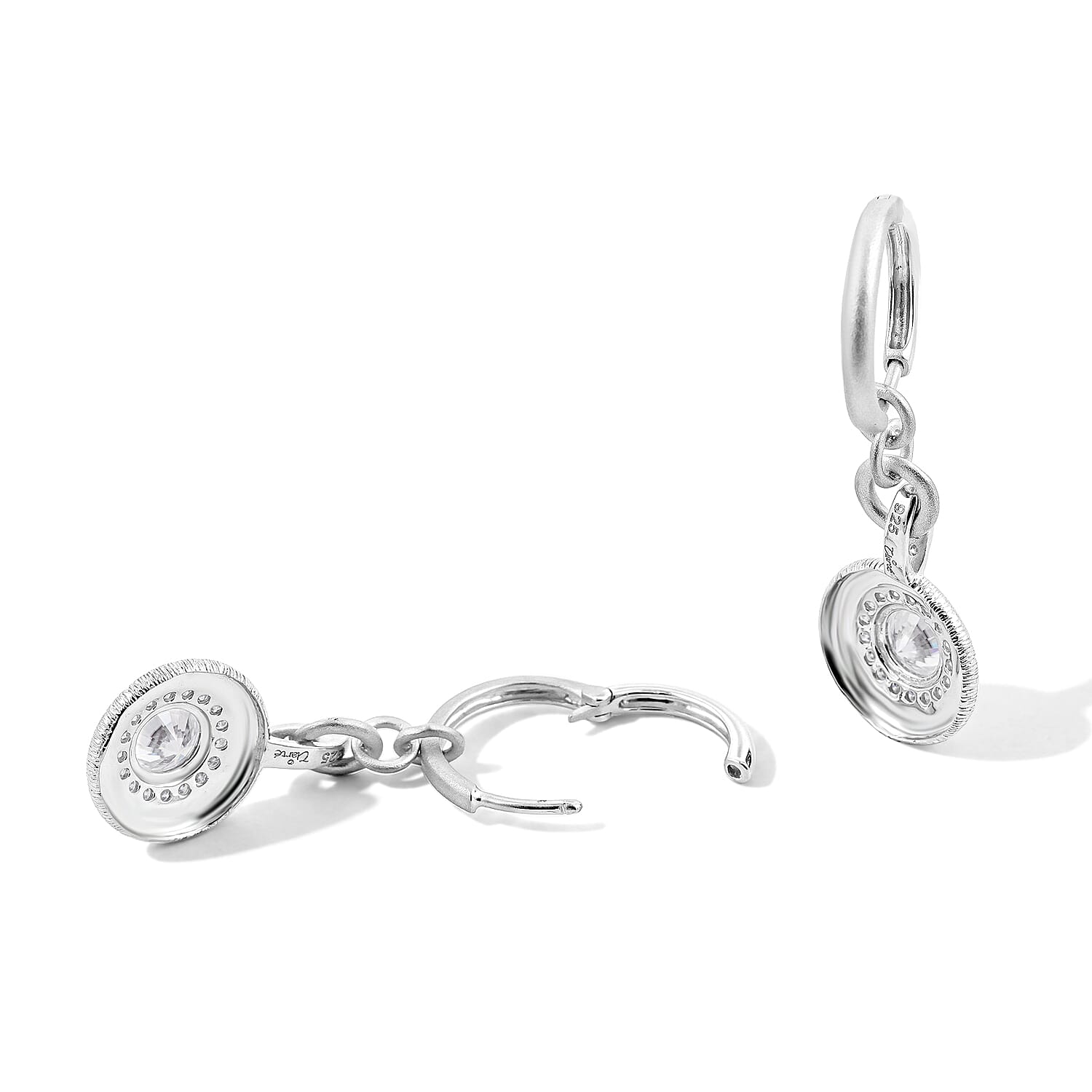 Clarte Moissanite 2.35 ctw Sundial Earrings in Sterling Silver