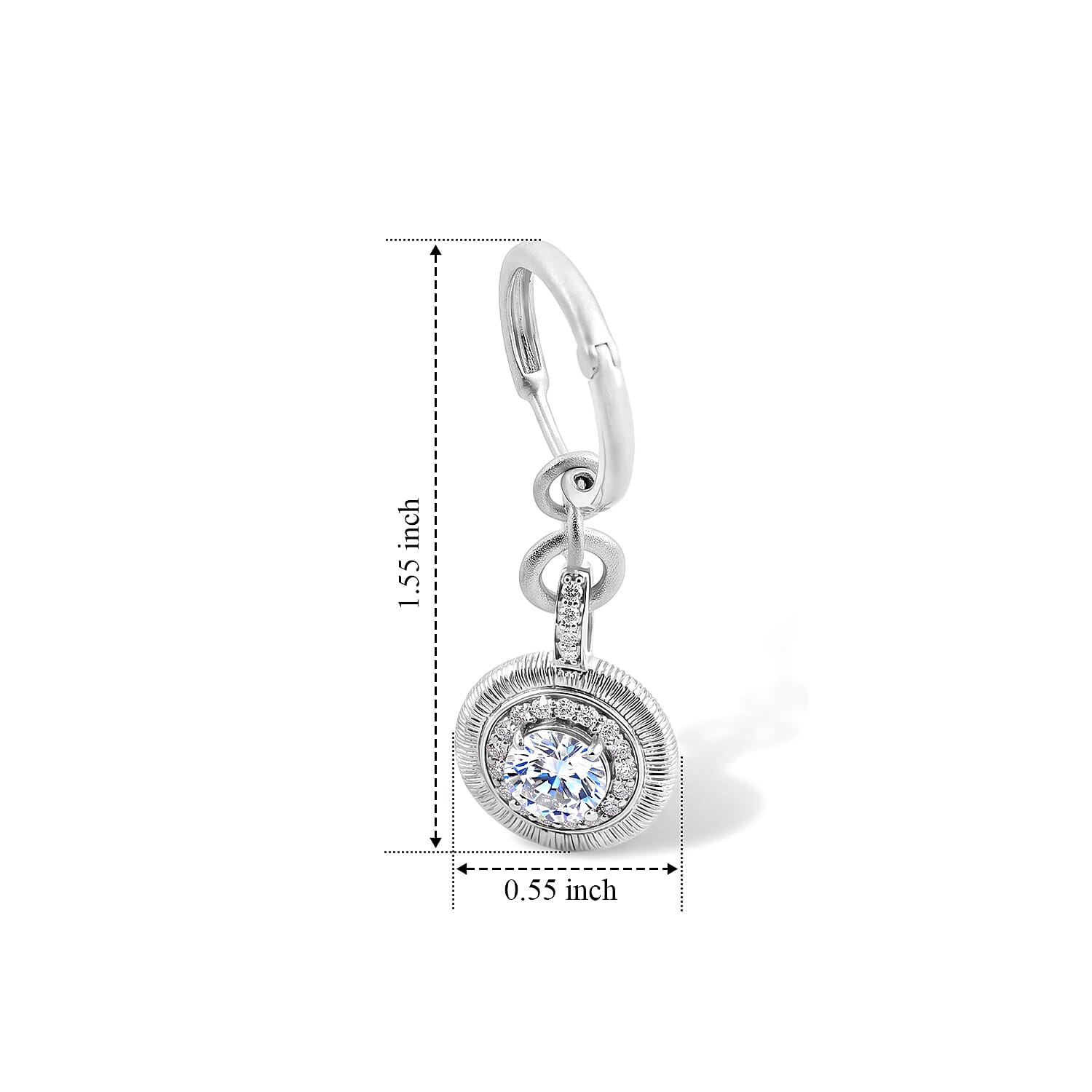Clarte Moissanite 2.35 ctw Sundial Earrings in Sterling Silver