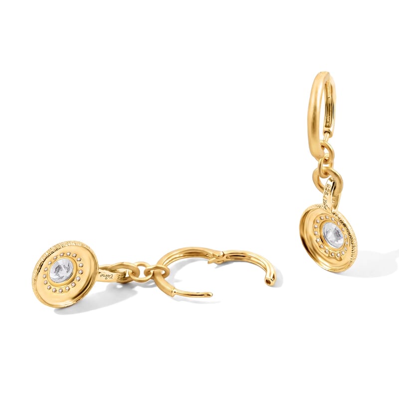 Clarte Sundial Collection Moissanite 2.35 ctw Earrings in 14K Yellow Gold Over Sterling Silver