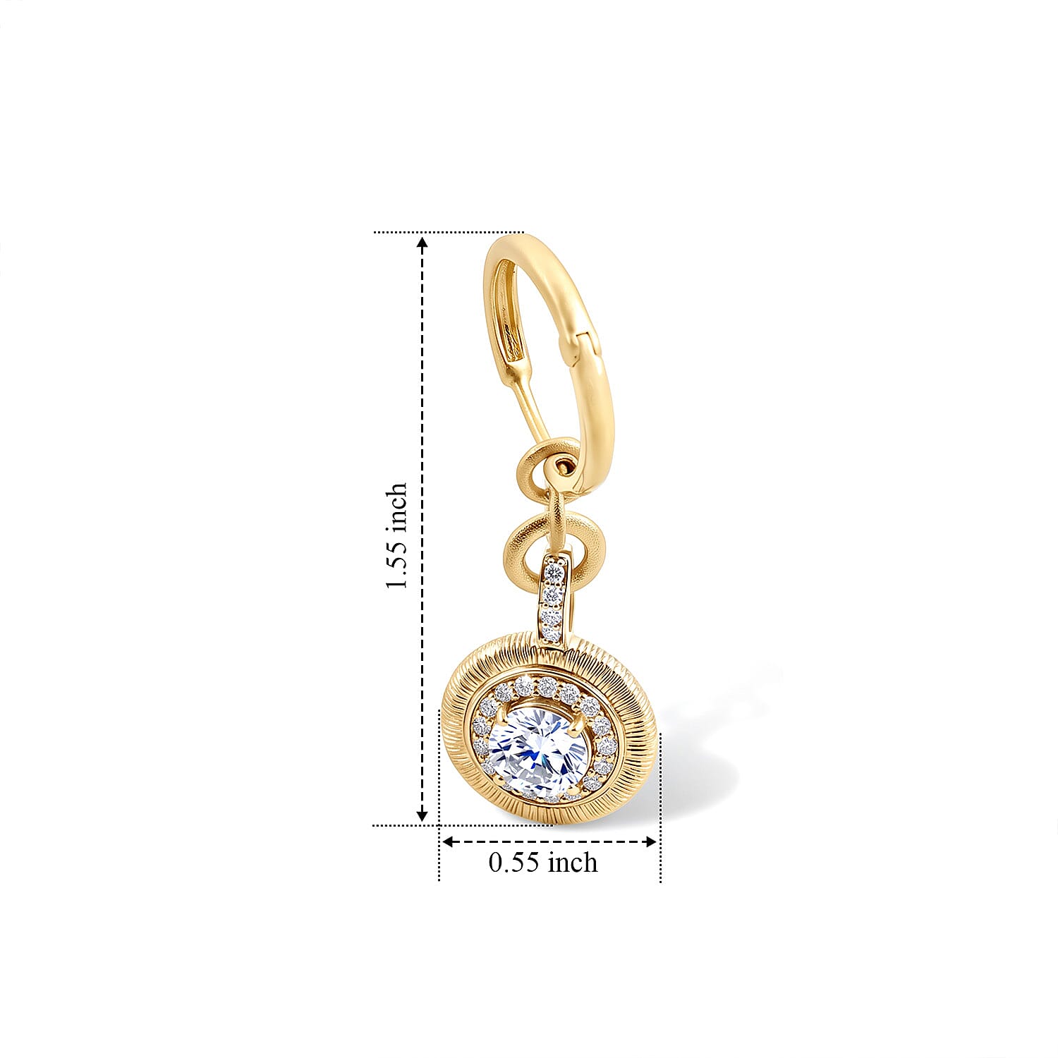 Clarte Sundial Collection Moissanite 2.35 ctw Earrings in 14K Yellow Gold Over Sterling Silver