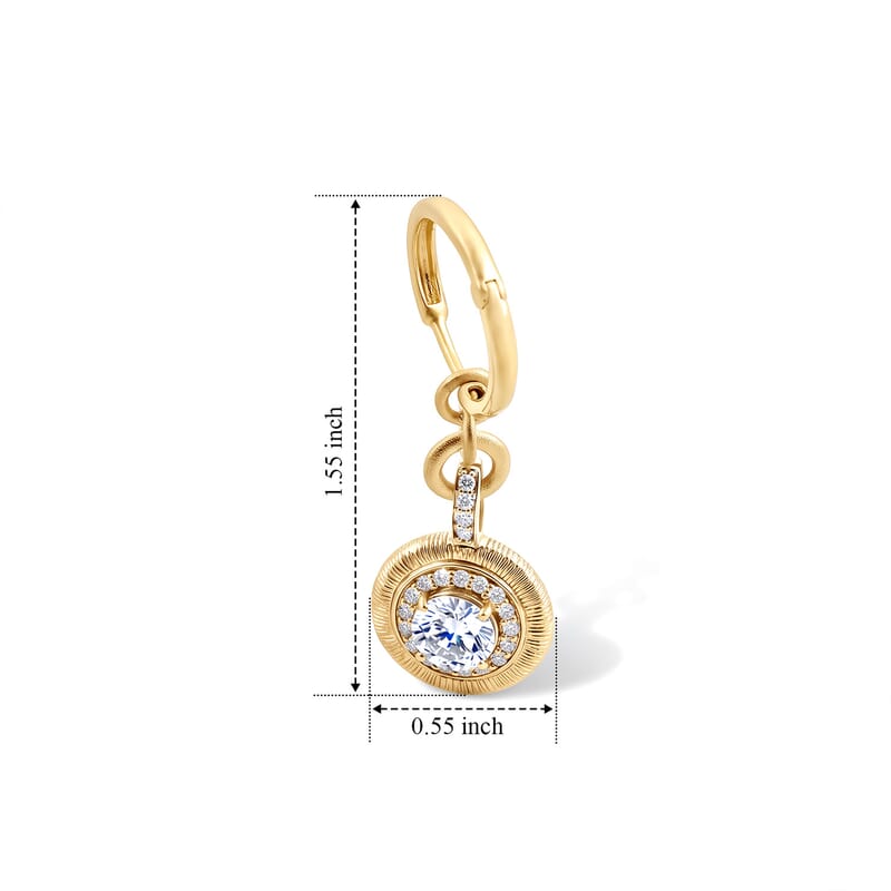 Clarte Sundial Collection Moissanite 2.35 ctw Earrings in 14K Yellow Gold Over Sterling Silver