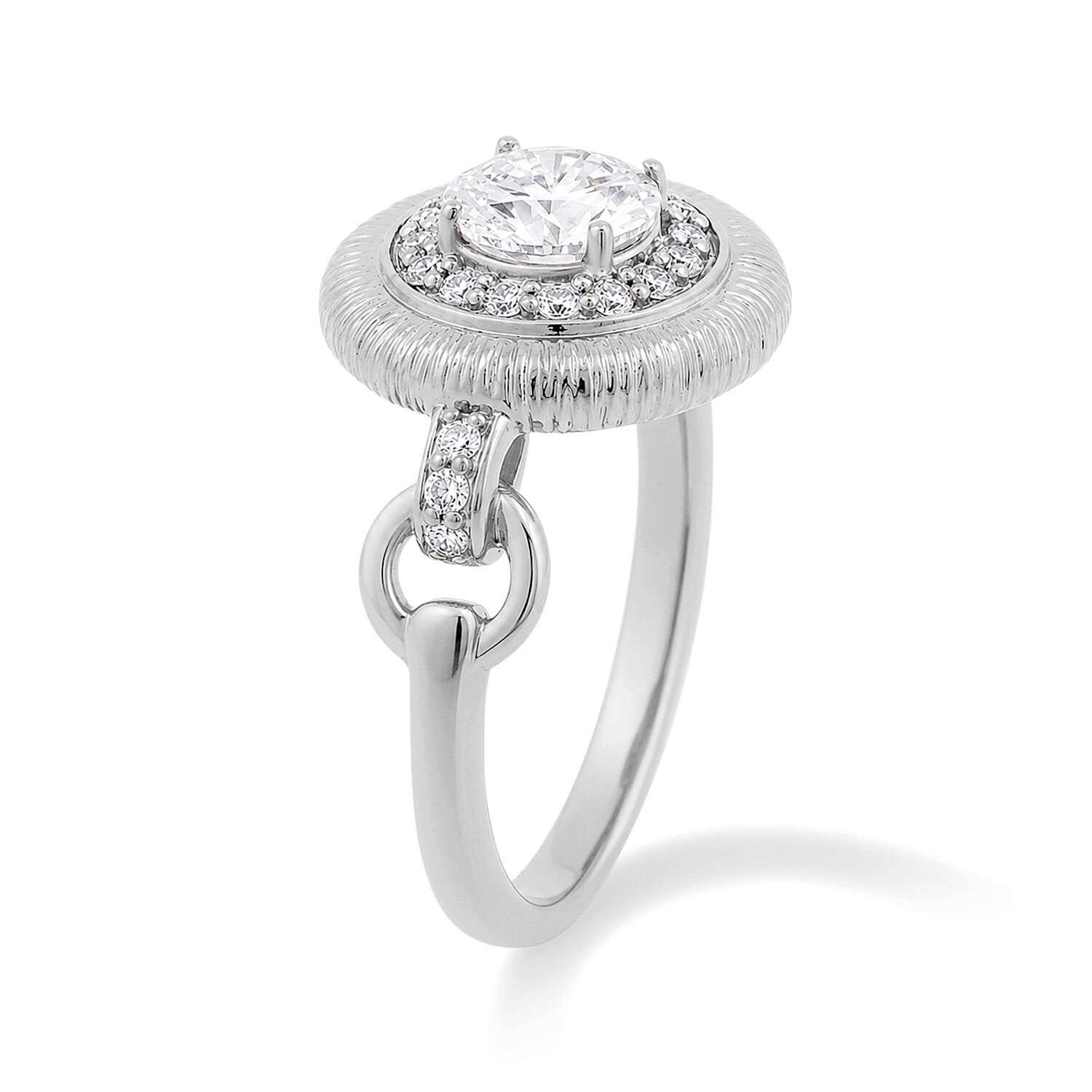 Clarte Moissanite 1.06 ctw Sundial Ring in Sterling Silver (Size 6.0)