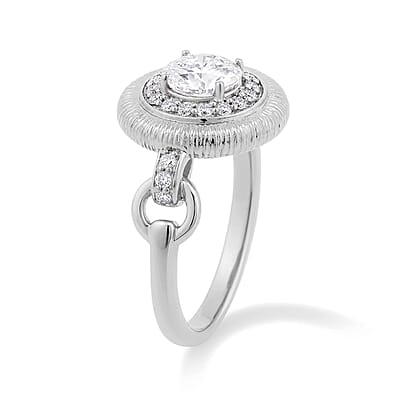 Clarte Moissanite 1.06 ctw Sundial Ring in Sterling Silver (Size 6.0)