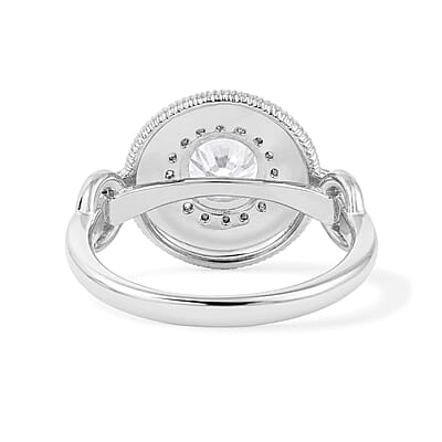 Clarte Moissanite 1.06 ctw Sundial Ring in Sterling Silver (Size 6.0)