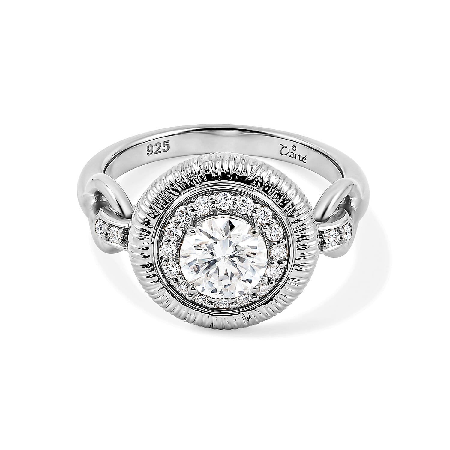 Clarte Sundial Collection Moissanite 1.06 ctw Ring in Sterling Silver (Size 7.0)
