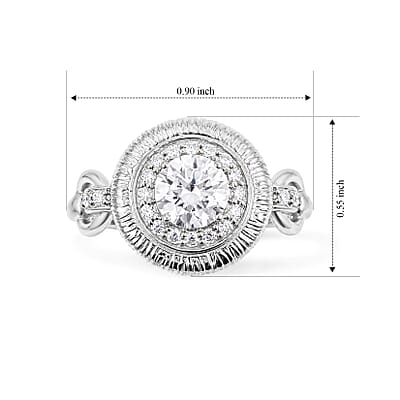 Clarte Sundial Collection Moissanite 1.06 ctw Ring in Sterling Silver (Size 7.0)