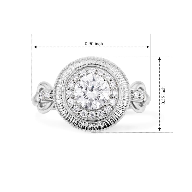 Clarte Sundial Collection Moissanite 1.06 ctw Ring in Sterling Silver (Size 9.0)