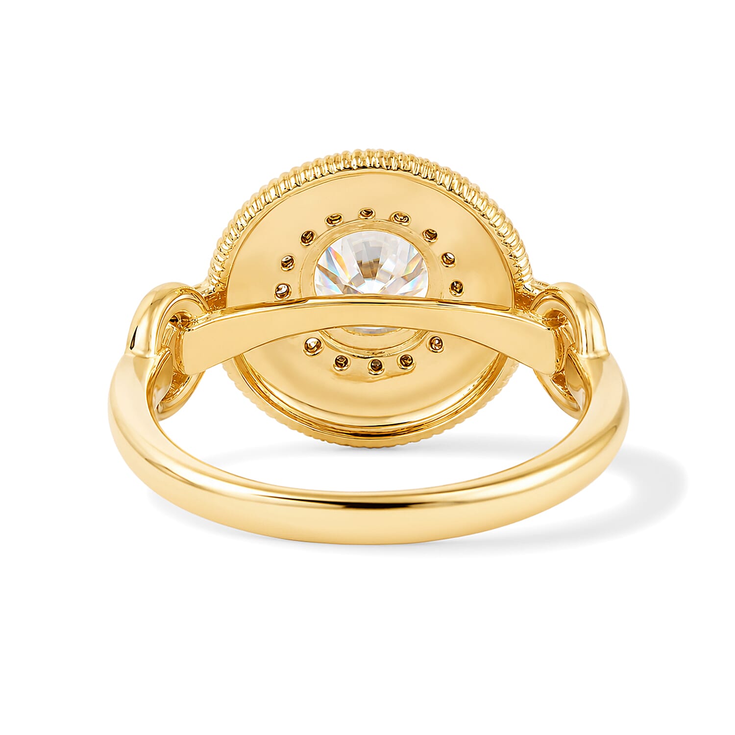 Clarte Sundial Collection Moissanite 1.06 ctw Ring in 14K Yellow Gold Over Sterling Silver (Size 6.0)