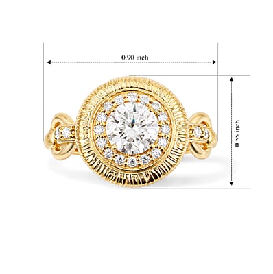 Clarte Sundial Collection Moissanite 1.06 ctw Ring in 14K Yellow Gold Over Sterling Silver (Size 6.0)