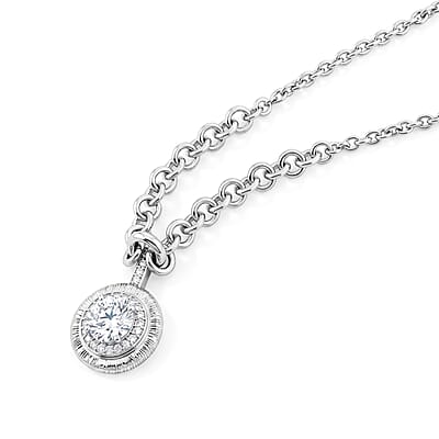 Clarte Moissanite 2.03 ctw Sundial Necklace in Sterling Silver 16-20 Inches
