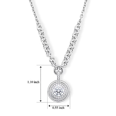 Clarte Moissanite 2.03 ctw Sundial Necklace in Sterling Silver 16-20 Inches