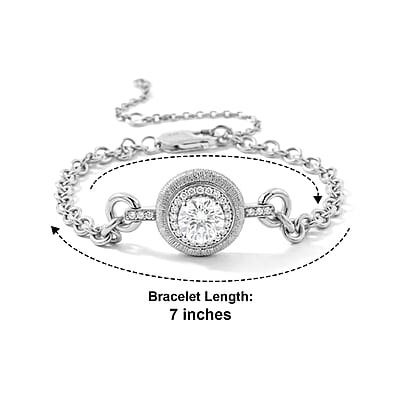 Clarte Moissanite 9.75 ctw Sundial Bracelet in Sterling Silver (7-10In)