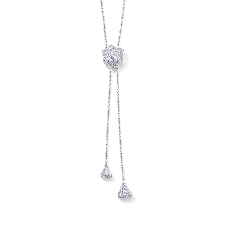 Clarte Moissanite 1.78 ctw Morning Bloom Necklace in Sterling Silver 18-20 Inches