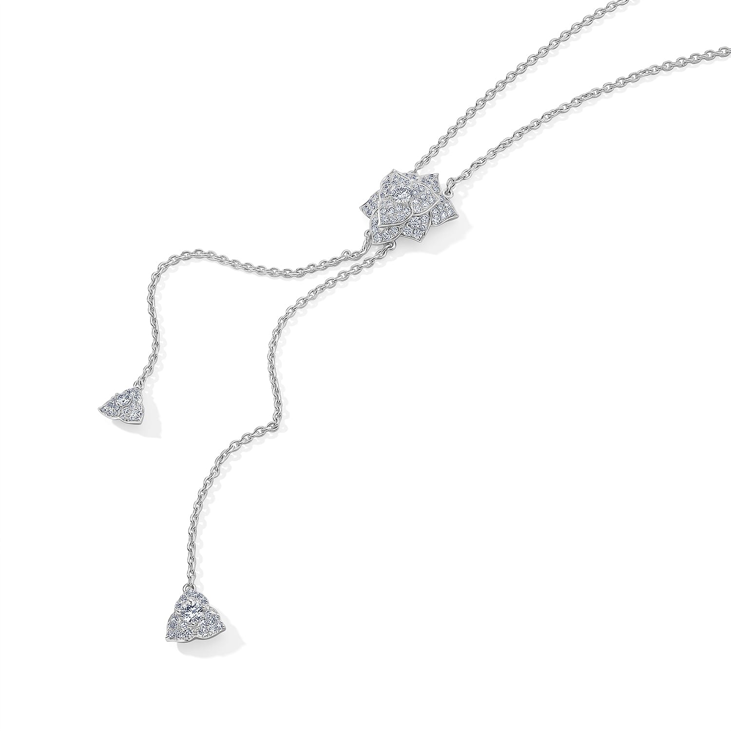 Clarte Moissanite 1.78 ctw Morning Bloom Necklace in Sterling Silver 18-20 Inches