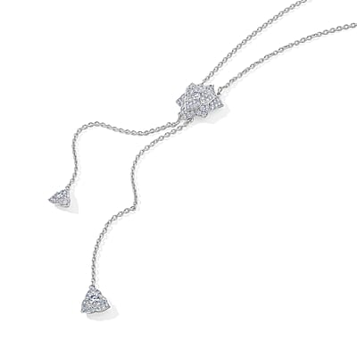Clarte Moissanite 1.78 ctw Morning Bloom Necklace in Sterling Silver 18-20 Inches