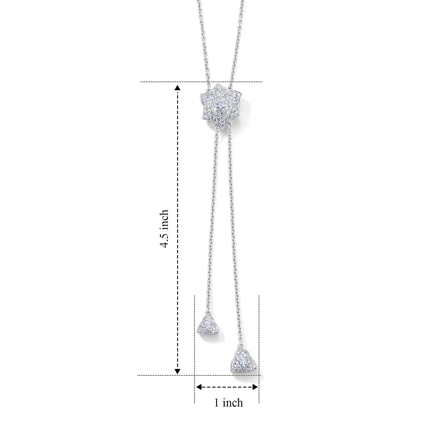 Clarte Moissanite 1.78 ctw Morning Bloom Necklace in Sterling Silver 18-20 Inches