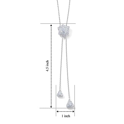 Clarte Moissanite 1.78 ctw Morning Bloom Necklace in Sterling Silver 18-20 Inches